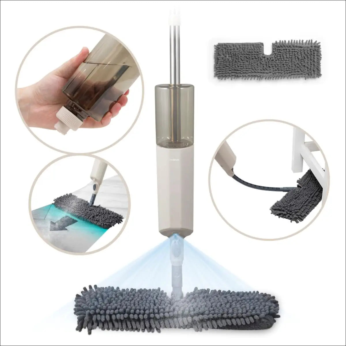 Multi-surface spray mop