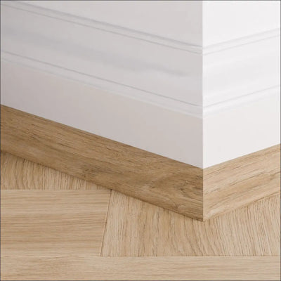 Quick-step impressive design scotia light oak wooden baseboard with subtle grain for exact colour match on white trim