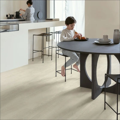 Modern black dining table with sleek matte finish featuring quickstep impressive laminate patina classic oak light