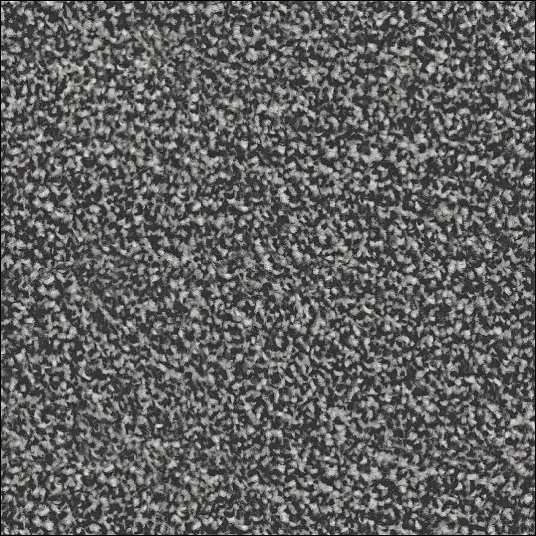 Grainy black and white static noise pattern showing the felt backing on amos saxony carpet for saxony floor land