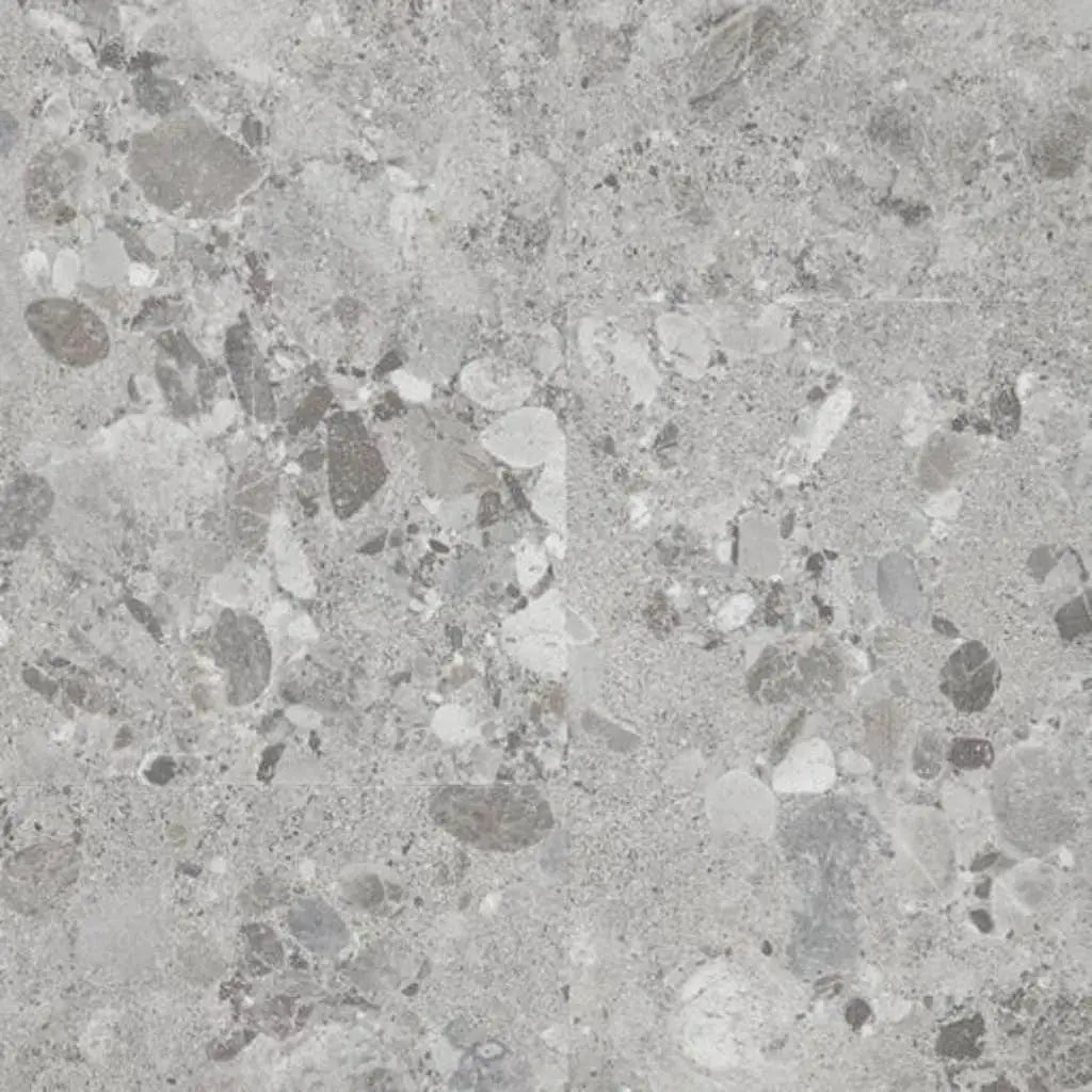 Berry alloc pure tiles vinyl flooring terrazzo light grey