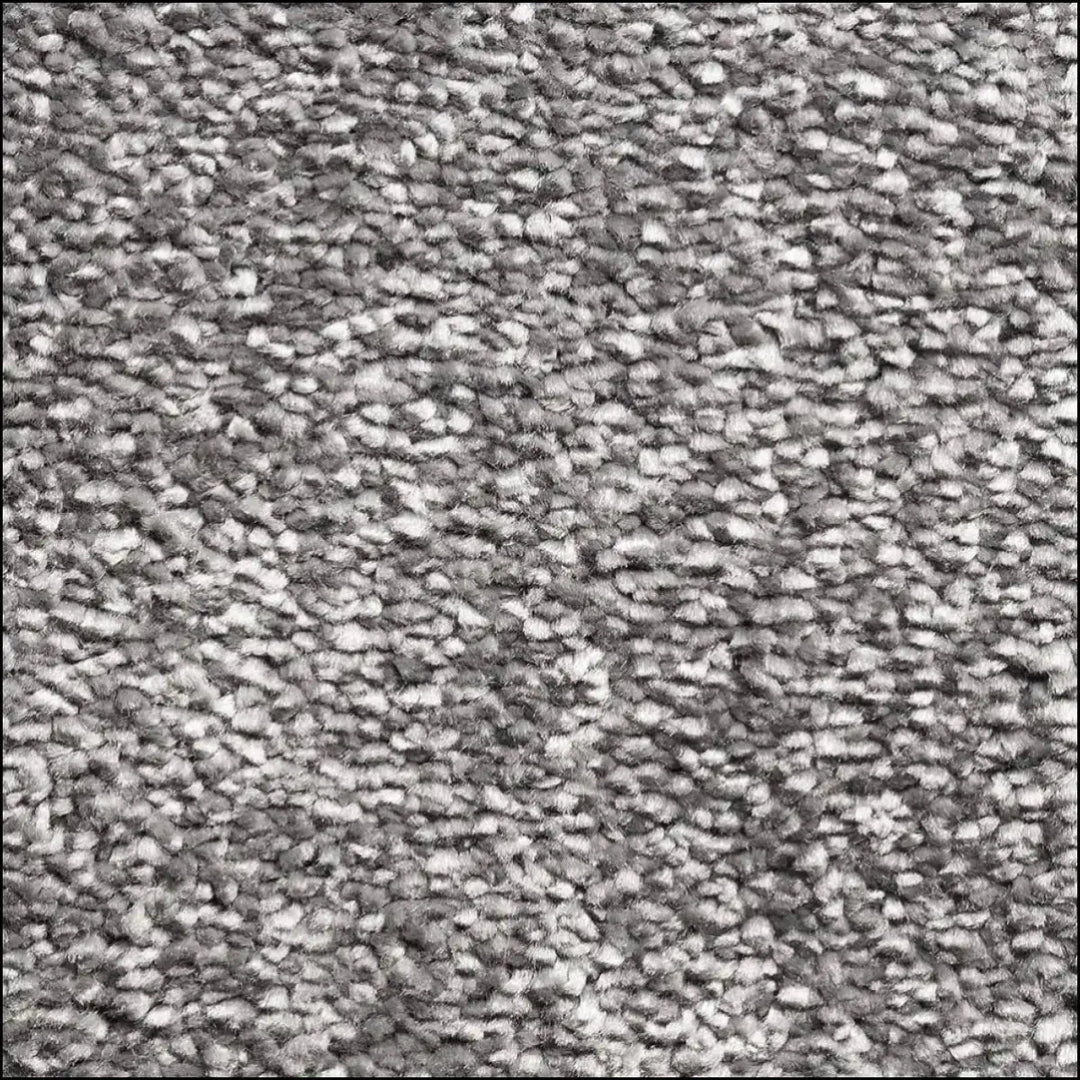 Gray decadence soft touch saxony carpet with a dense plush pile for ultimate plush comfort and style