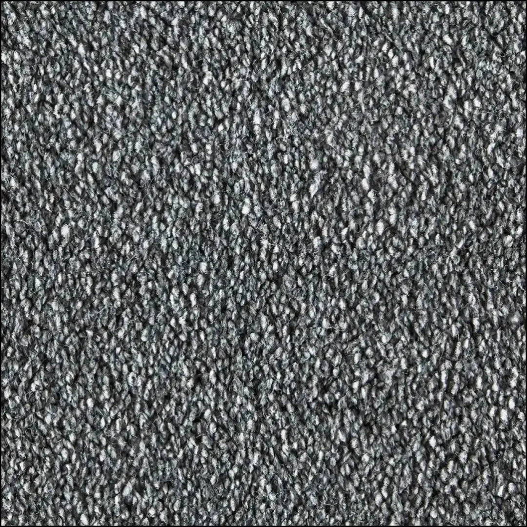 Gray decadence soft touch saxony carpet with dense looped pile weave offers plush comfort and durable texture