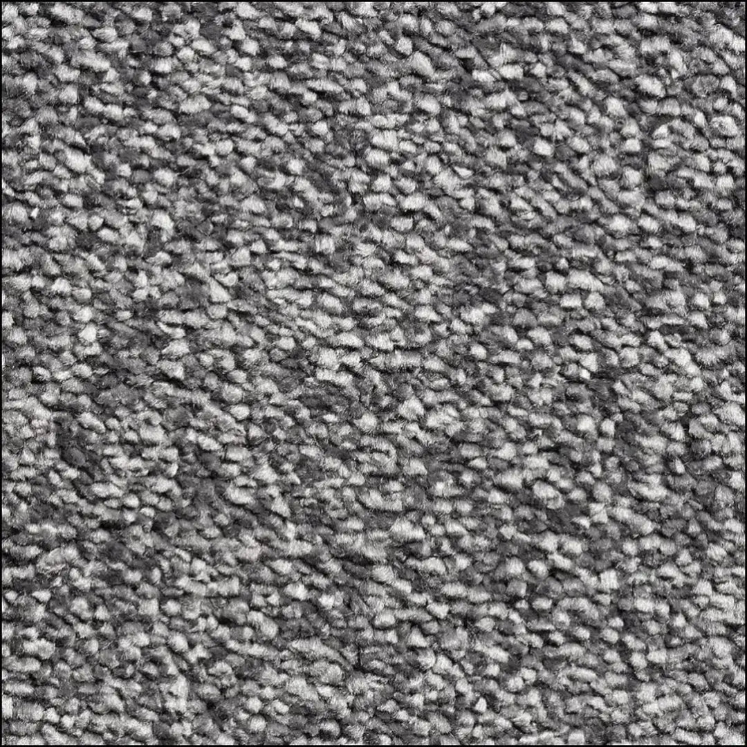 Gray and white speckled decadence soft touch saxony carpet with plush comfort and textured finish