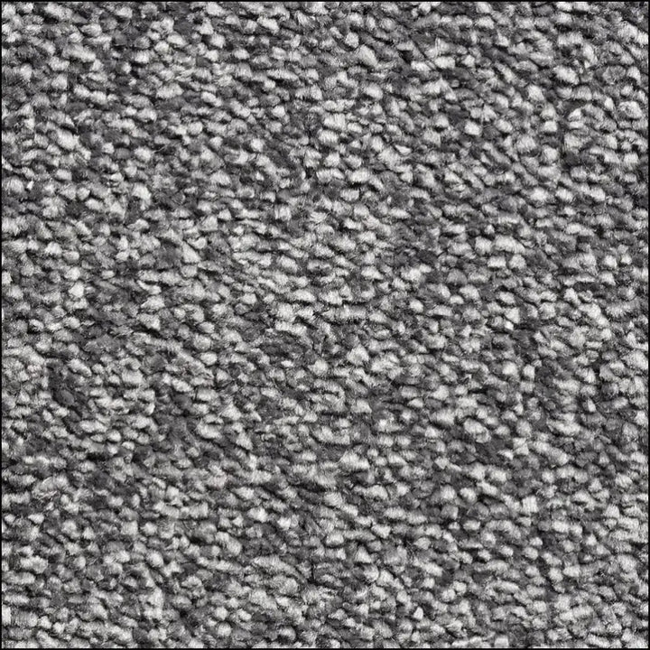 Gray and white speckled decadence soft touch saxony carpet with plush comfort and textured finish
