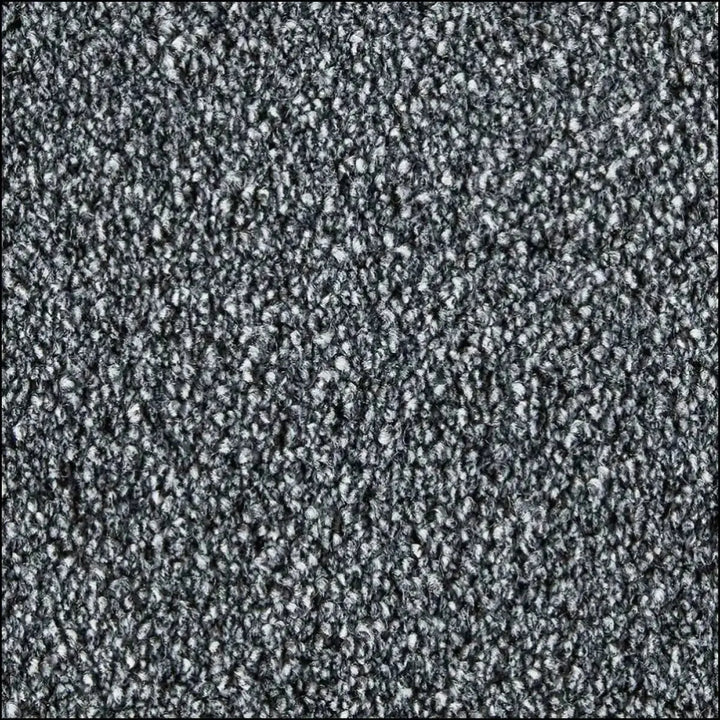 Gray and white speckled decadence soft touch saxony carpet offering plush comfort and stylish textured look