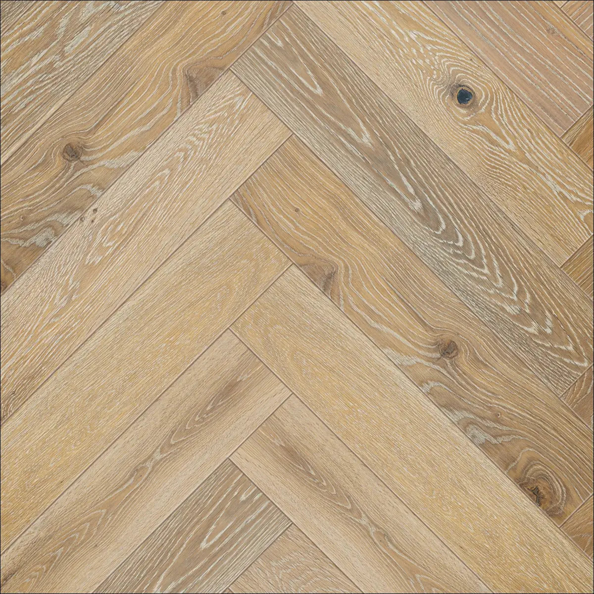 Elka engineered wood herringbone whitewashed oak