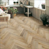 Elka engineered wood herringbone whitewashed oak