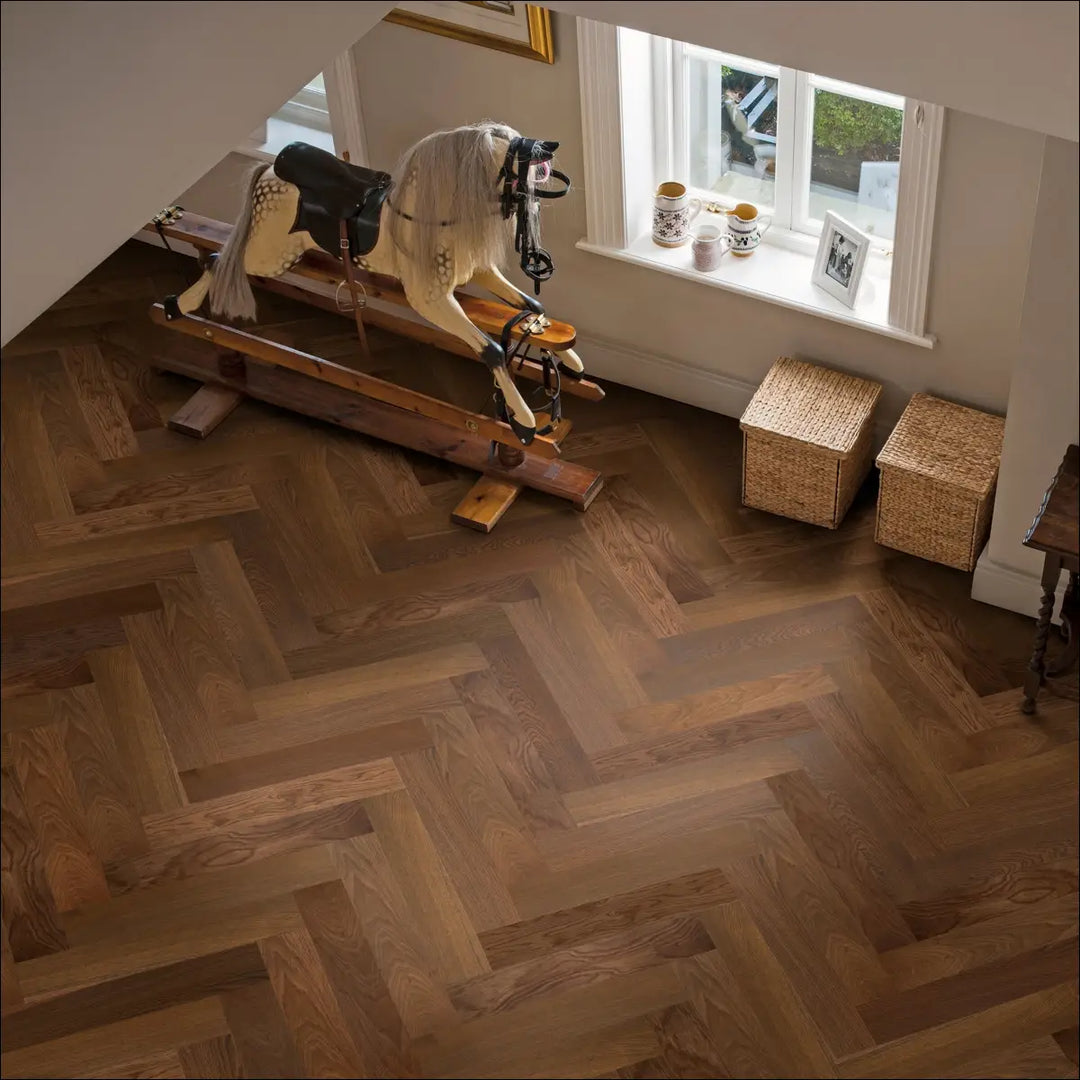 Elka Herringbone Dark Smoked Oak ELKA14HBDSOAK Engineered Wood Flooring