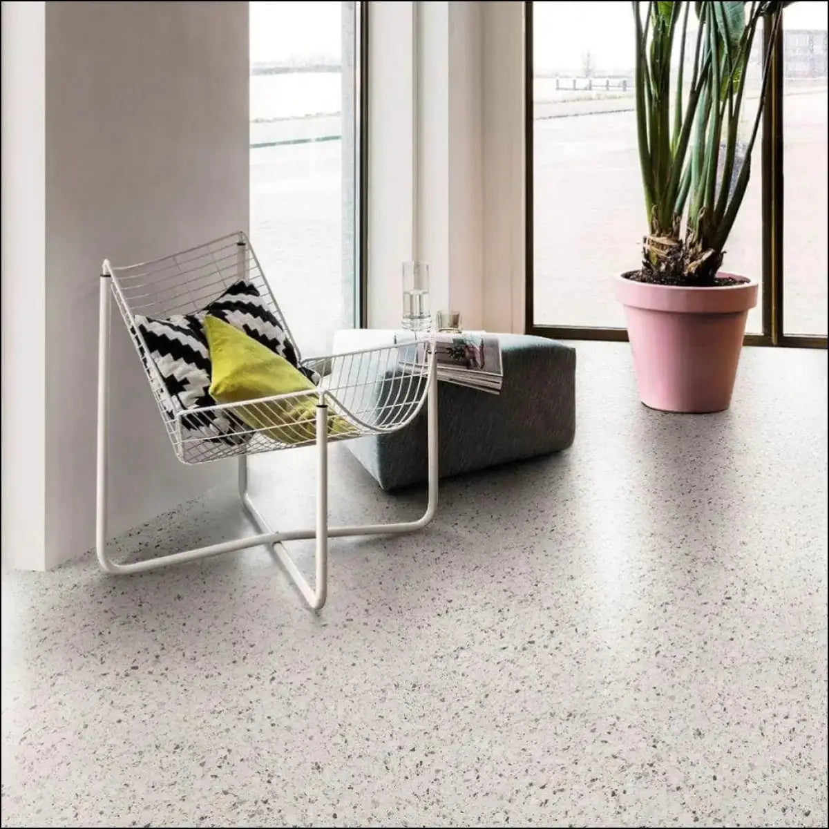 Floorify small tiles vinyl flooring terrazzo f524