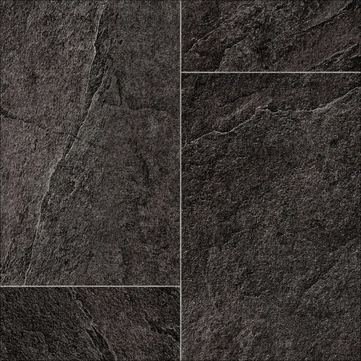 Oxford Black Slate Sheet Vinyl | Floor Land UK
