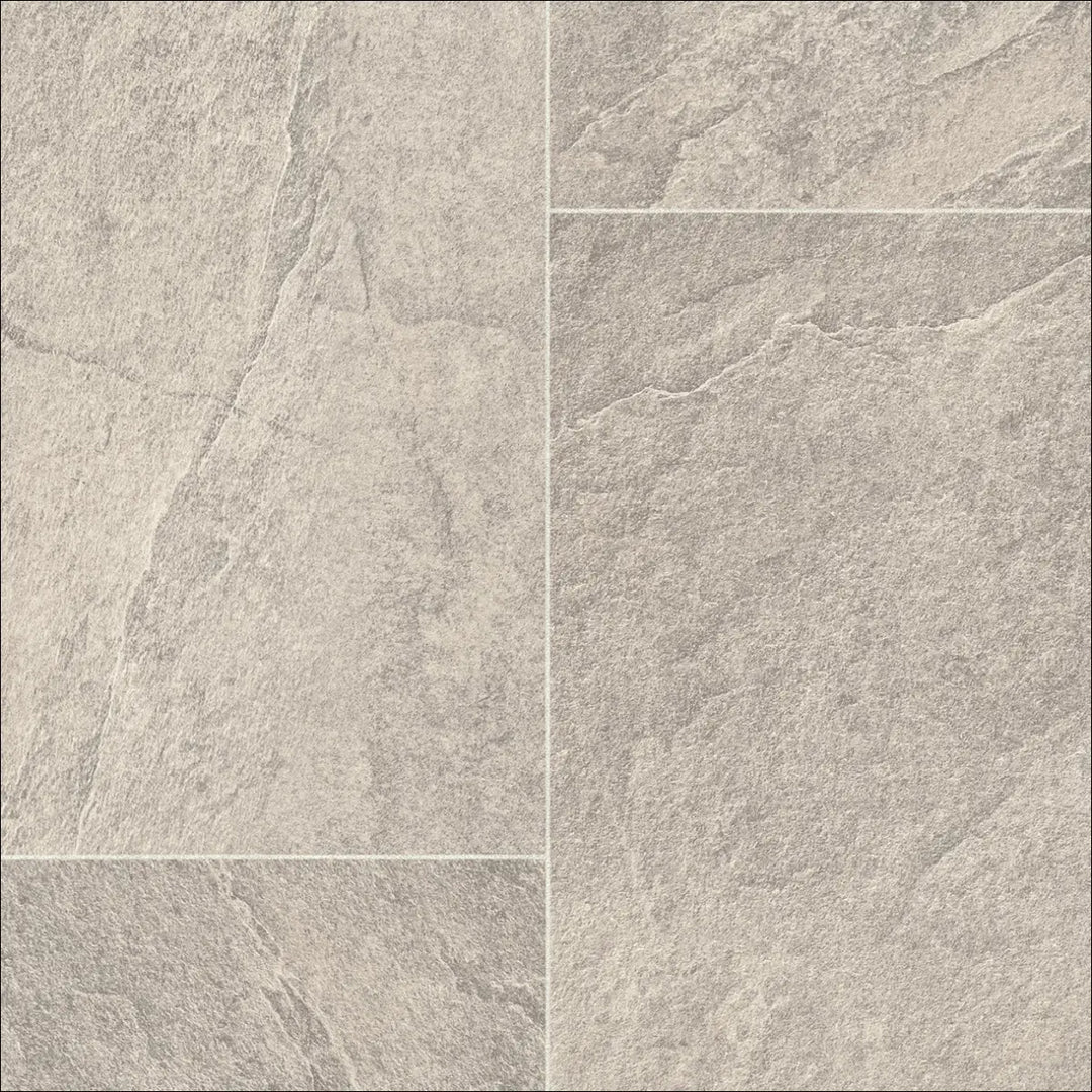 Sepia Grey Tile Effect Sheet Vinyl | Floor Land UK