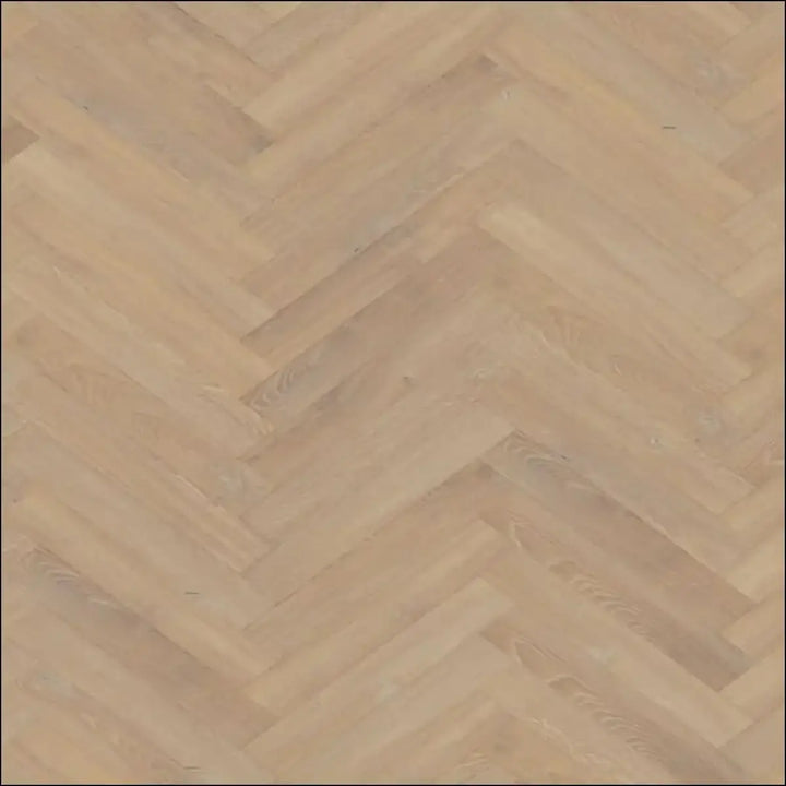 Light-colored premium 12mm herringbone laminate flooring in sandy oak with a stylish hardwood pattern