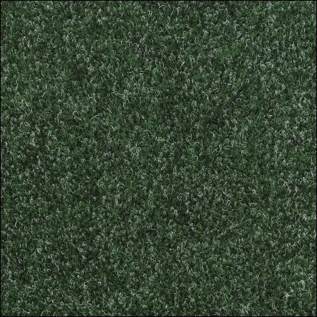 Dark green primavera contract carpet with dense curly fibers and gel backing ideal for commercial spaces