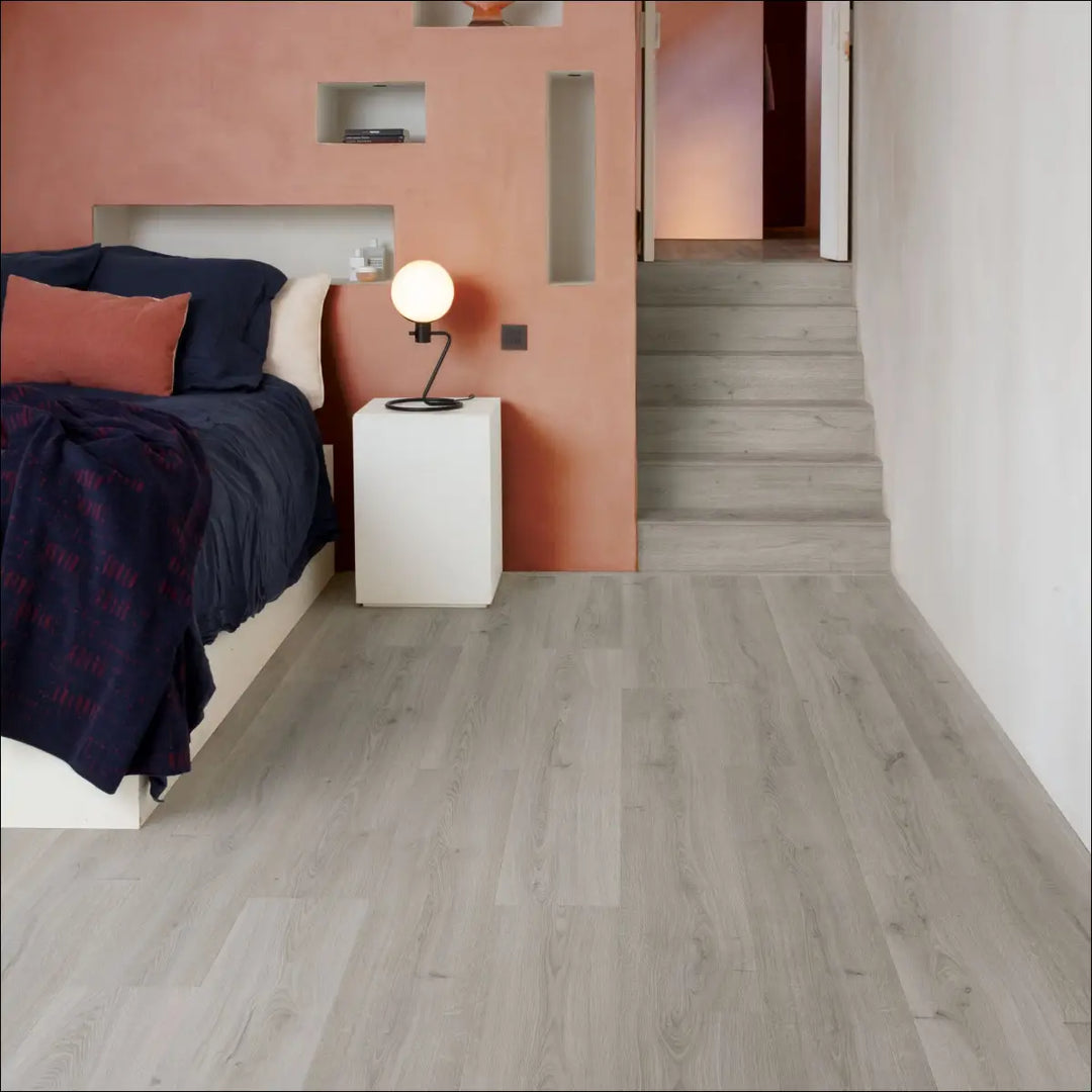 Quick Step Bloom Botanic Grey Luxury Vinyl Flooring AVMPU40237 Interior with Stairs