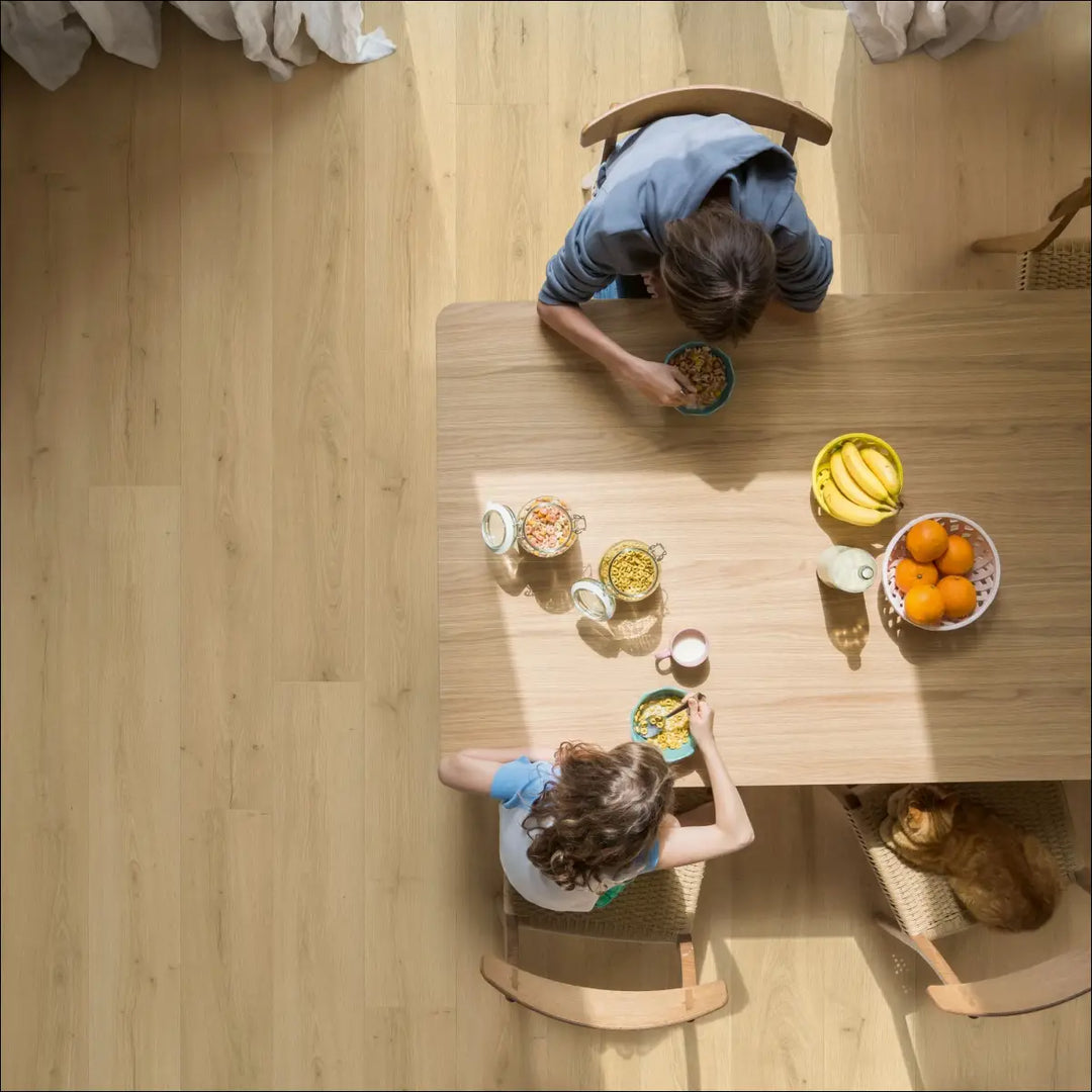 Quick Step Bloom Brushed Oak Beige Luxury Vinyl Flooring AVMPU40319 Dining Room