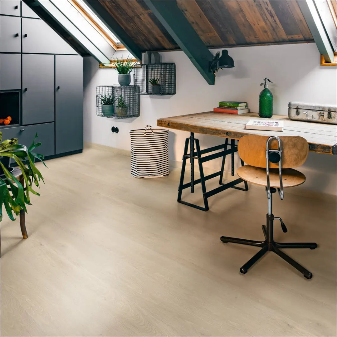 Quick Step Bloom Sea Breeze Oak Beige Luxury Vinyl Flooring AVMPU40080 in Office Space