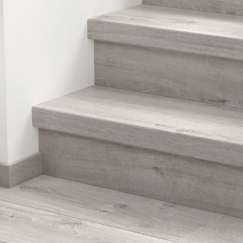 Quick - step bloom vinyl stair cover - cotton oak cold grey