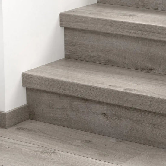 Quick-step bloom vinyl stair cover - cotton oak cozy grey -