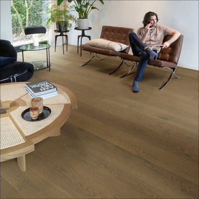 Quick Step Cascada Brown Vintage Oak Extra Matt Engineered Wood Flooring CASC5676 Lounge