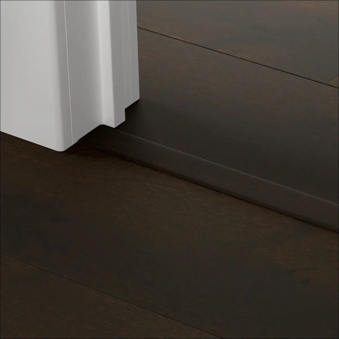 White door threshold trim with sleek modern design in quick-step cascada incizo profile for stair nosing use
