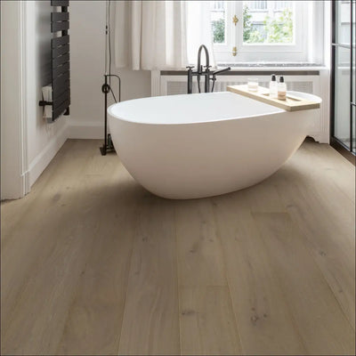 Quick Step Cascada Light Storm Oak Extra Matt Engineered Wood Flooring Interior Bathroom