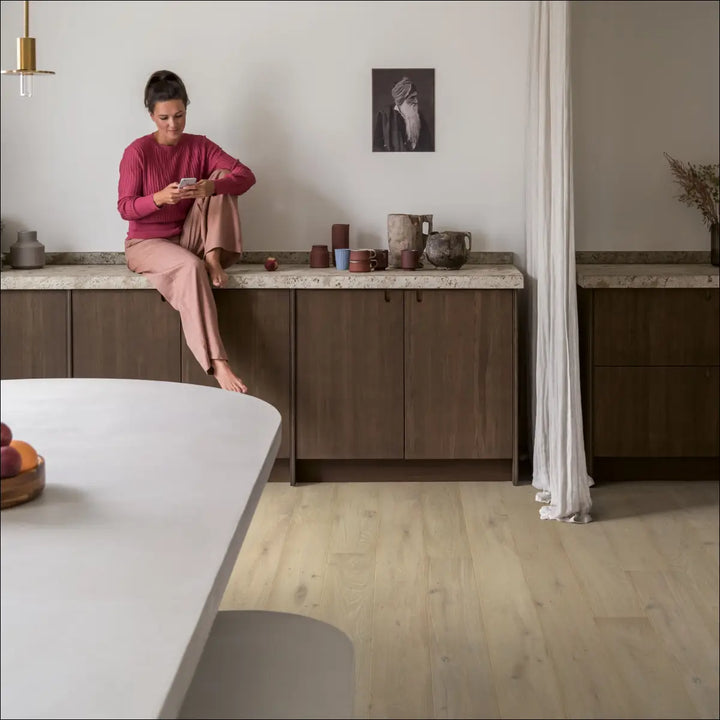 Quick Step Cascada Light Storm Oak Extra Matt Engineered Wood Flooring Interior Kitchen