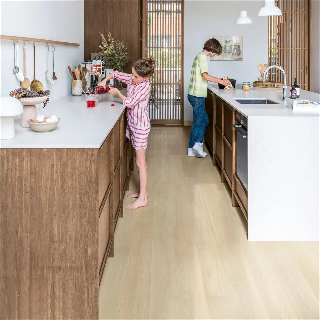 Quick Step Cascada Lily White Oak Extra Matt kitchen