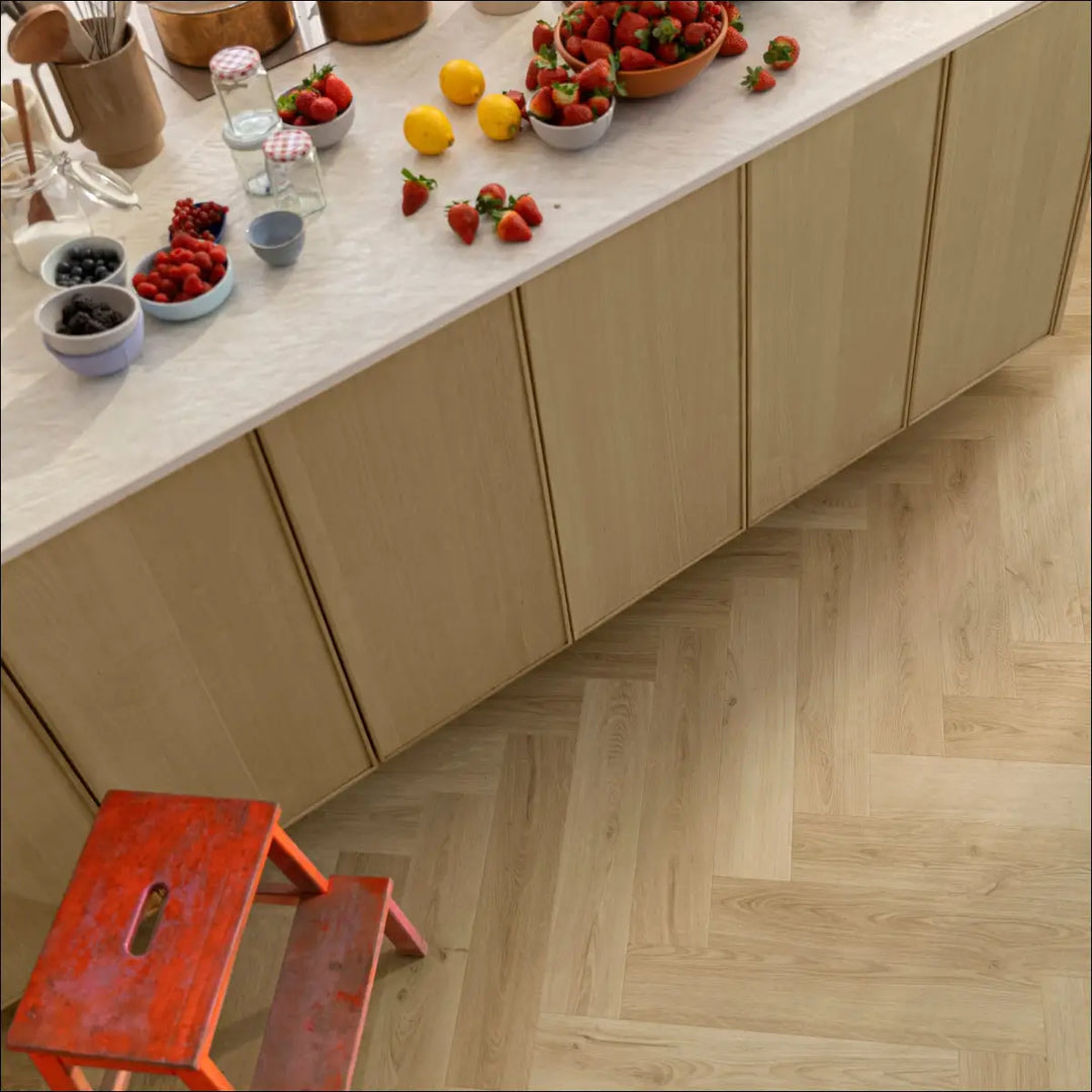 Quick Step Ciro Botanic Beige Herringbone Vinyl Flooring AVHBU40362 Close Up Interior