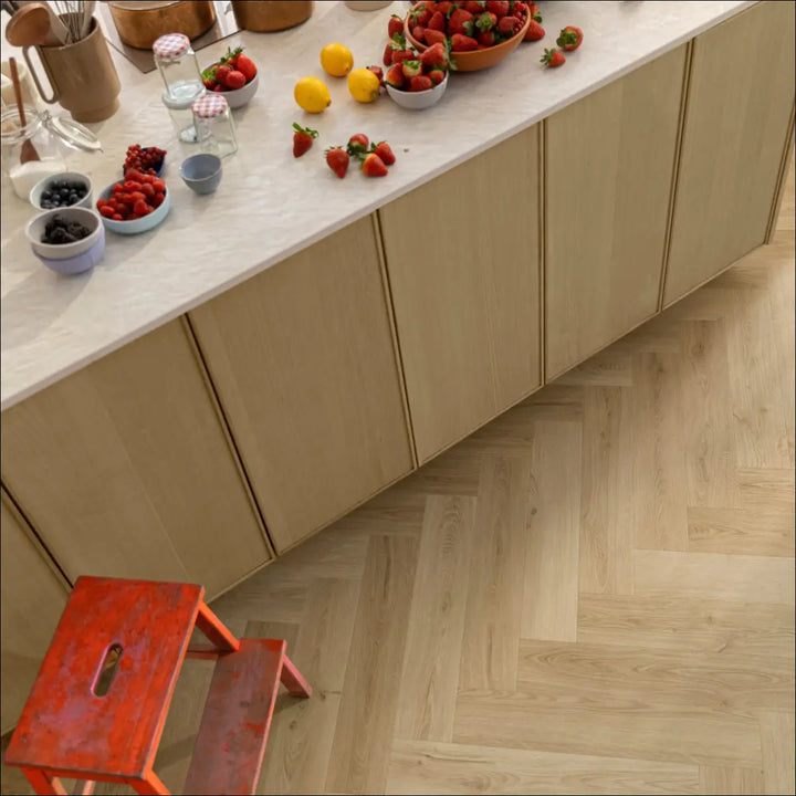 Quick Step Ciro Botanic Beige Herringbone Vinyl Flooring AVHBU40362 Close Up Interior