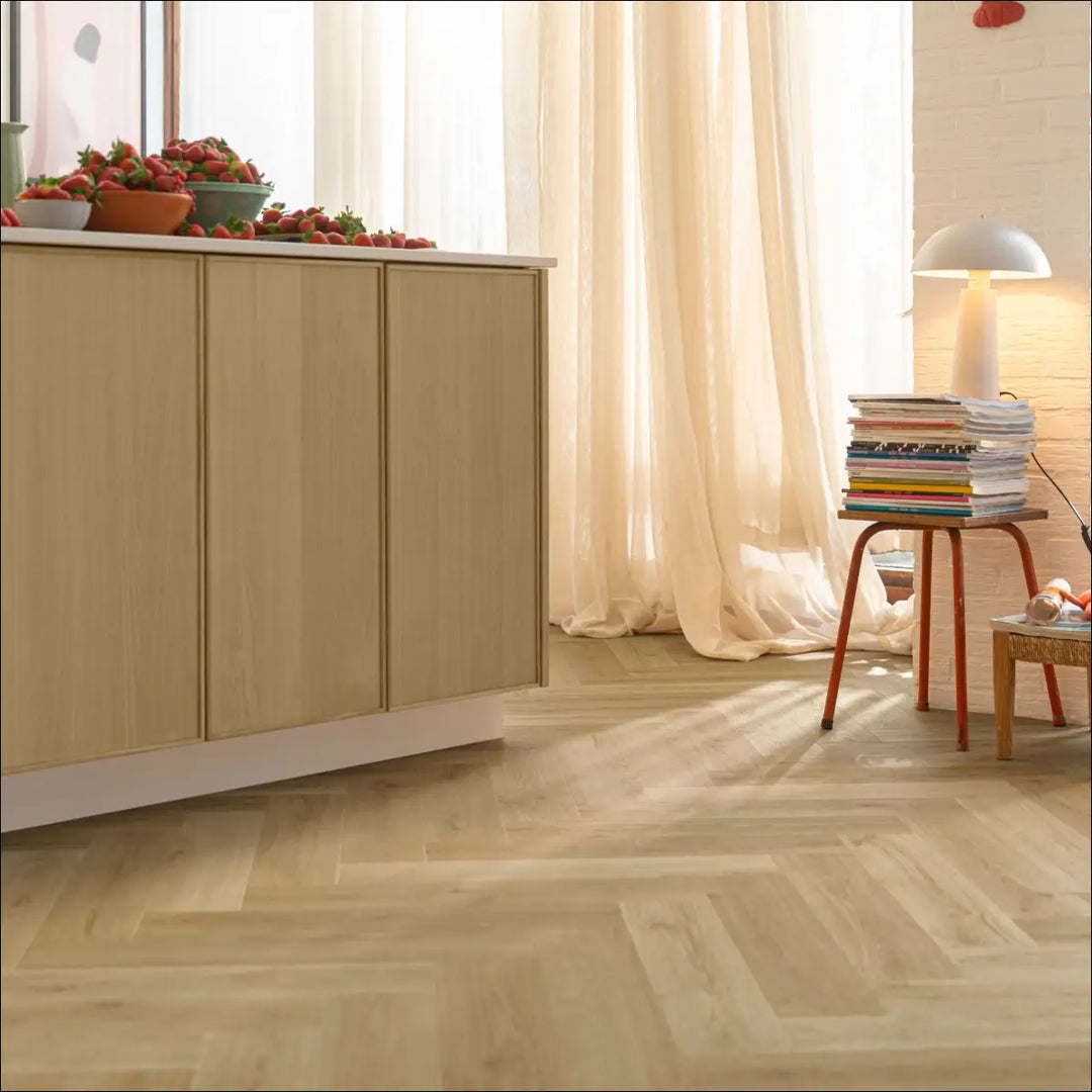 Quick Step Ciro Botanic Beige Herringbone Vinyl Flooring AVHBU40362 Interior