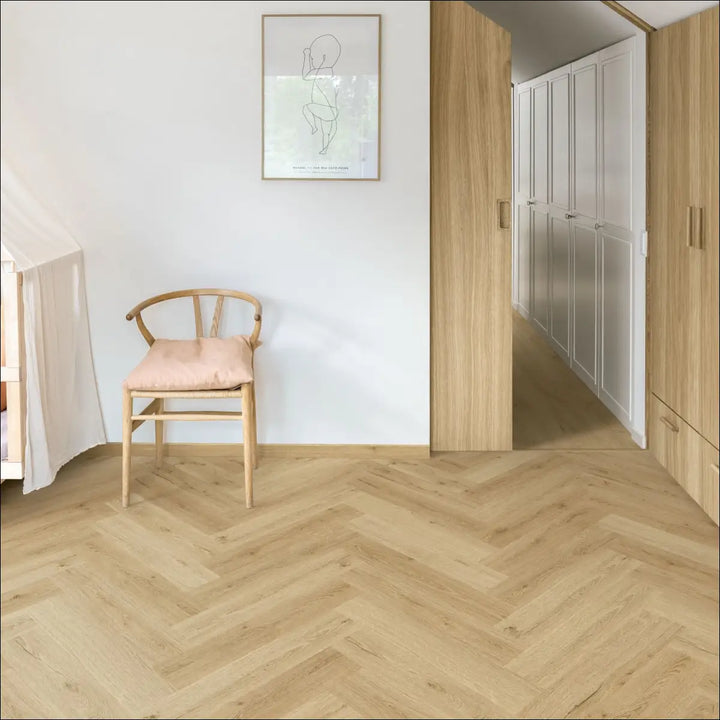 Quick Step Ciro Botanic Beige Herringbone Vinyl Flooring AVHBU40362 Interior Shot