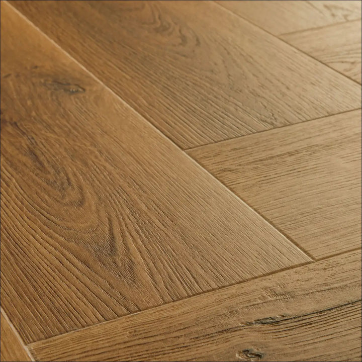 Quick Step Ciro Botanic Caramel Oak Herringbone Flooring AVHBU40364 Grain Shot