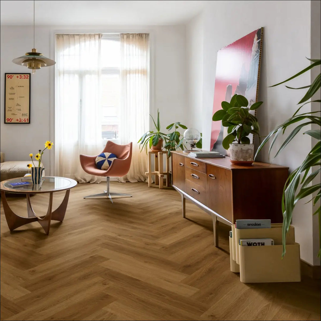 Quick Step Ciro Botanic Caramel Oak Herringbone Flooring AVHBU40364 Interior