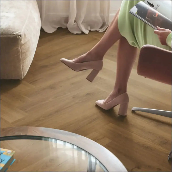 Quick-step ciro botanic caramel oak vinyl parquet flooring