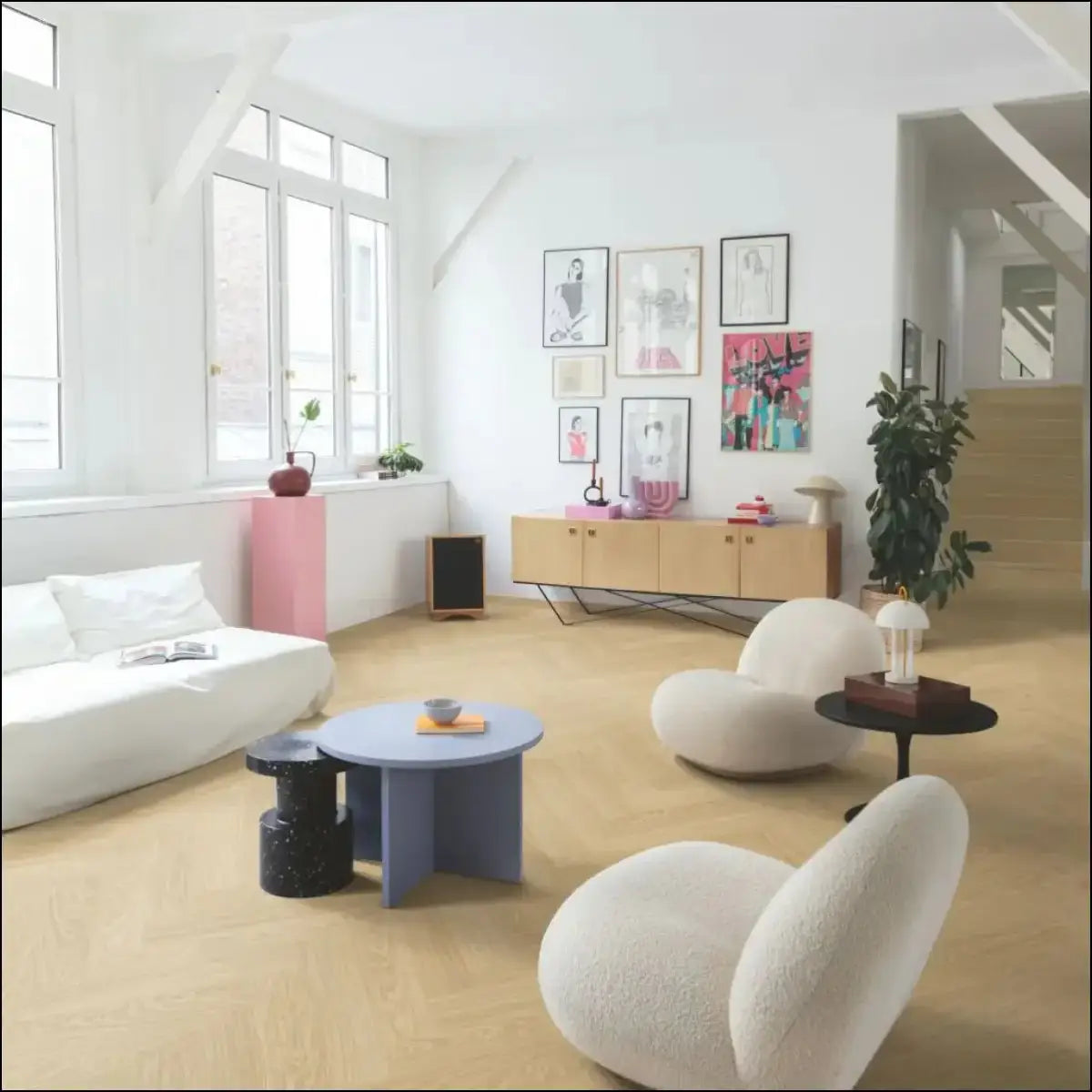Quick-step ciro pure oak blush vinyl parquet flooring