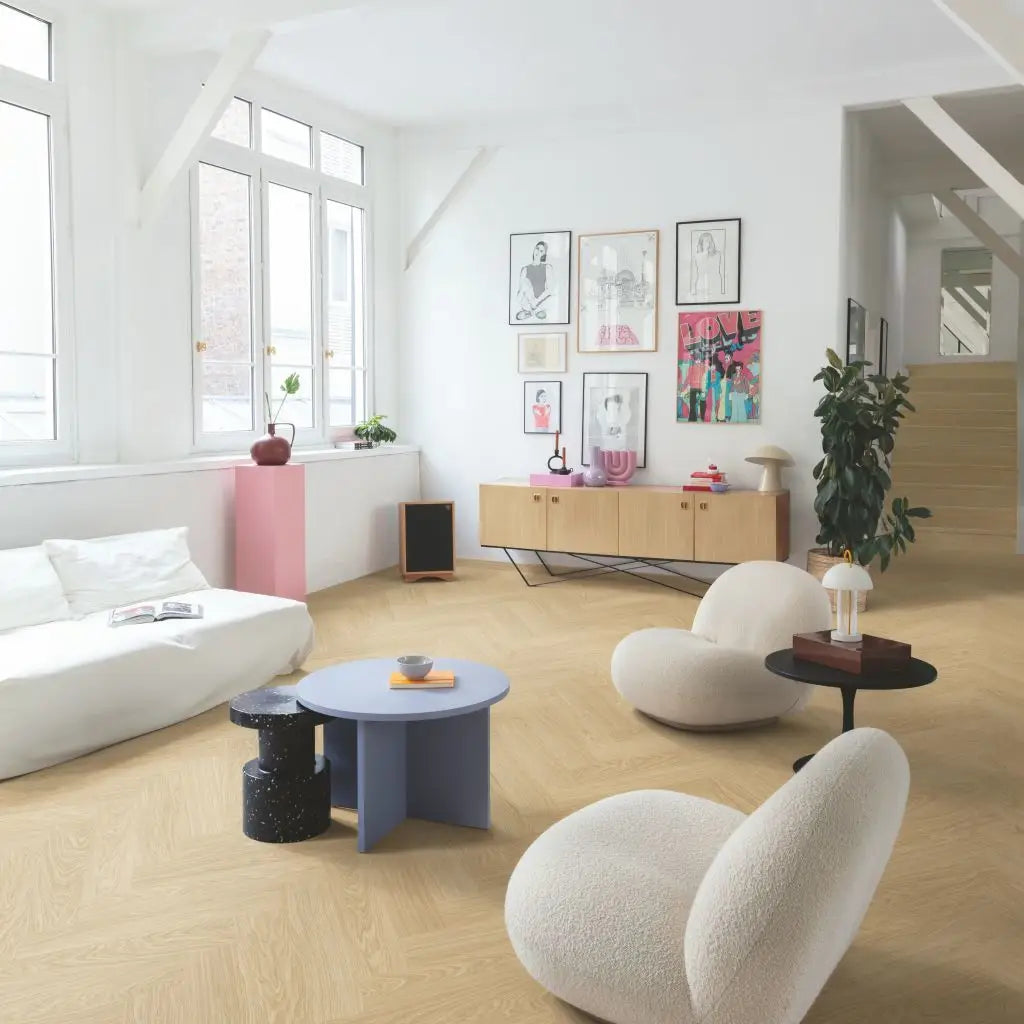 Quick - step ciro pure oak blush vinyl parquet flooring