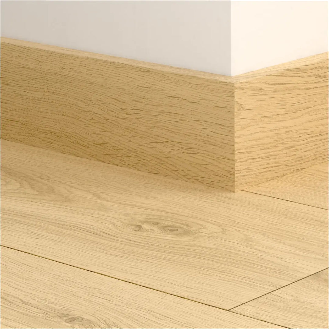 Quickstep classic skirting boards 77mm in light oak with natural wood grain finish perfect for quickstep classic flooring