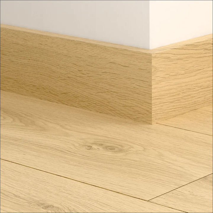Quickstep classic skirting boards 77mm in light oak with natural wood grain finish perfect for quickstep classic flooring