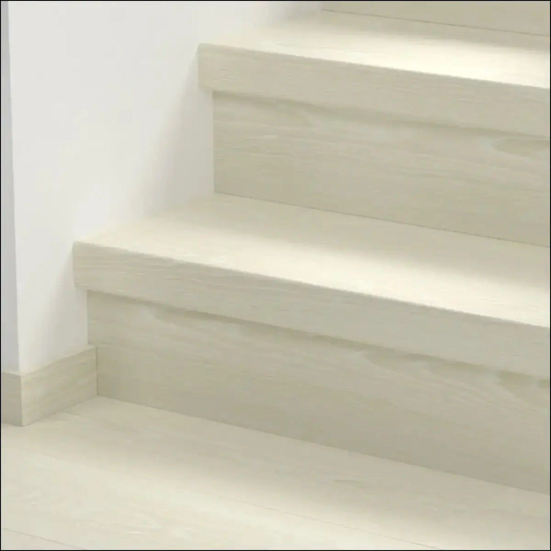 Beige concrete quick step classic stair cover with minimalist design and clean modern lines for classic laminate flooring