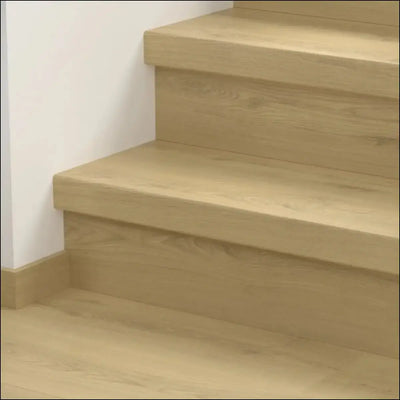 Light oak quick step classic stair cover with smooth minimalist design for classic laminate flooring stairs