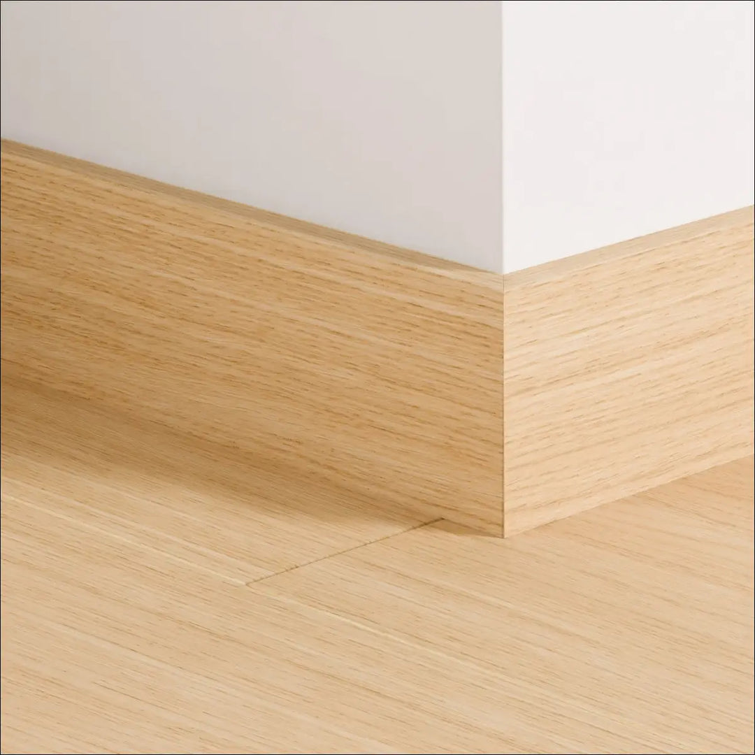 Light oak quick-step impressive 77mm skirting board with smooth natural grain finish for stylish baseboard use