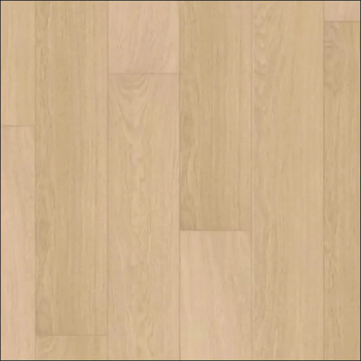 Light-colored hardwood floor with smooth natural grain in quick step impressive ultra white varnished oak laminate