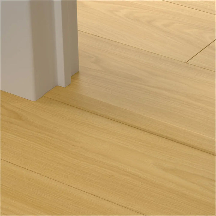 Light oak quickstep classic hardwood floor with smooth natural wood grain and incizo multi-use profile finish