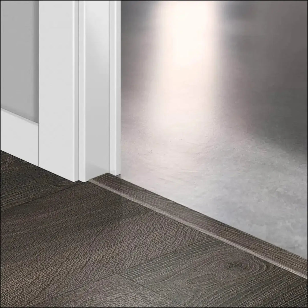 Dark gray wood grain floor trim with sleek modern design quickstep classic incizo profile multi use profile