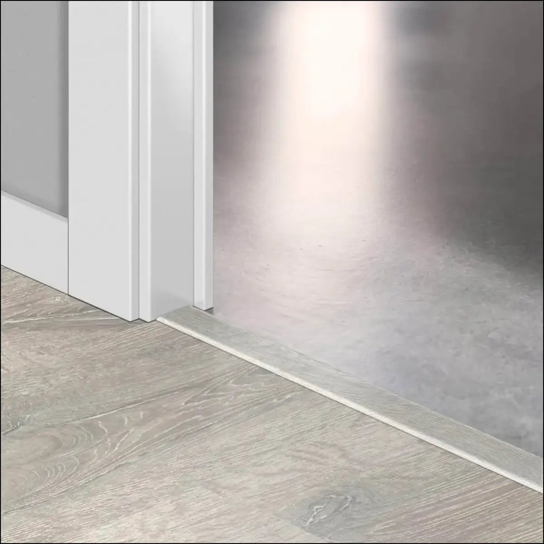 Silver metallic quickstep classic incizo profile threshold strip designed as a durable multi-use profile