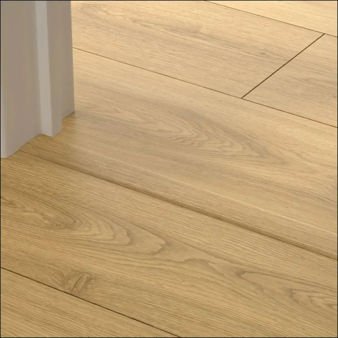Light oak hardwood floor planks with natural grain in quickstep classic incizo profile multi-use profile design