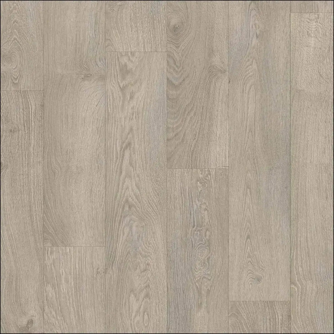 Grayish wood-grain quick-step classic laminate flooring with natural texture in old oak light grey color