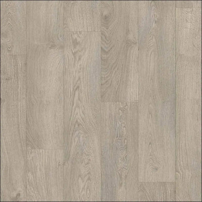 Grayish wood-grain quick-step classic laminate flooring with natural texture in old oak light grey color
