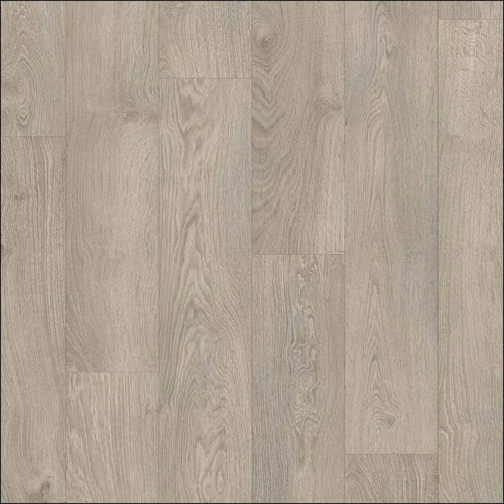 Grayish wood-grain quick-step classic laminate flooring with natural texture in old oak light grey color